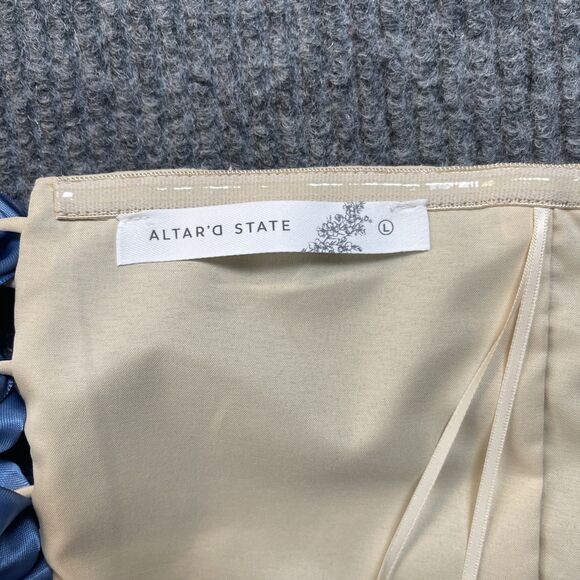 Altar’D State Size Large Demi Brocade Tapestry Tie Back Corset Strapless Top NEW - Picture 9 of 15